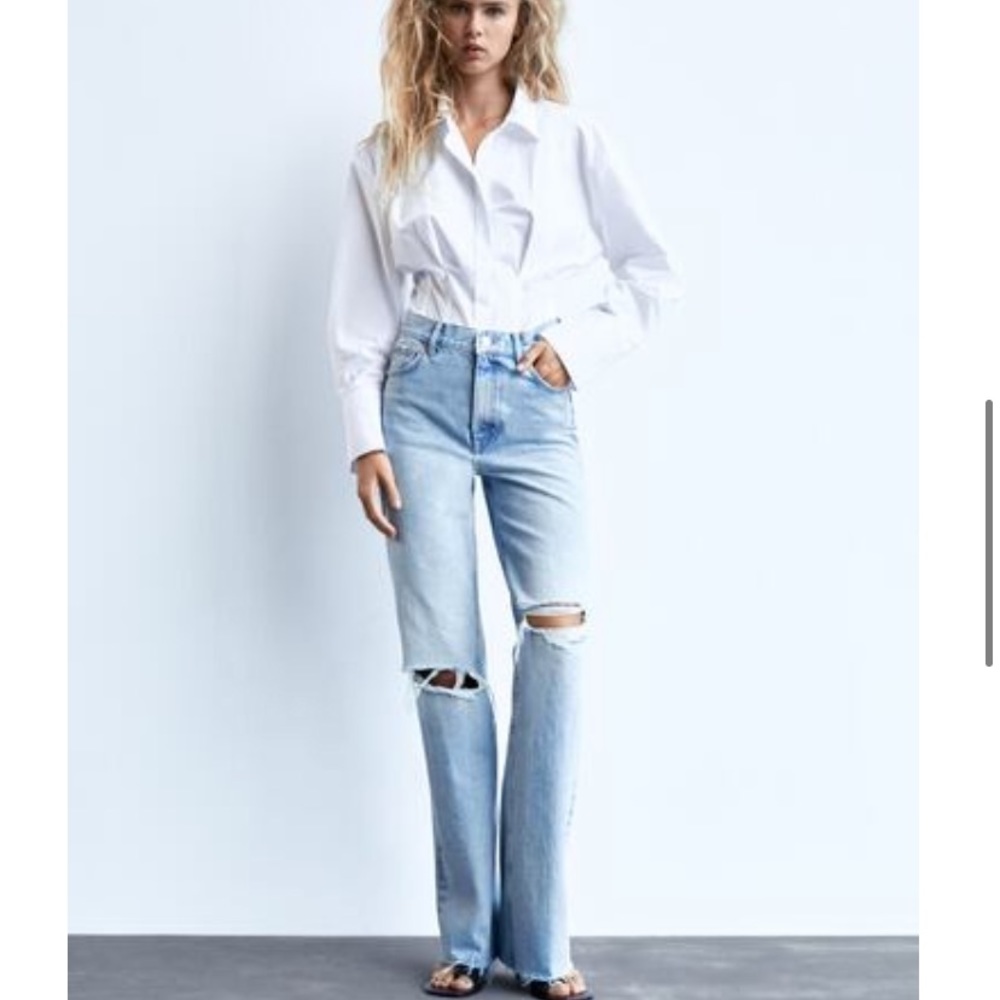 Zara wide leg high waisted jeans